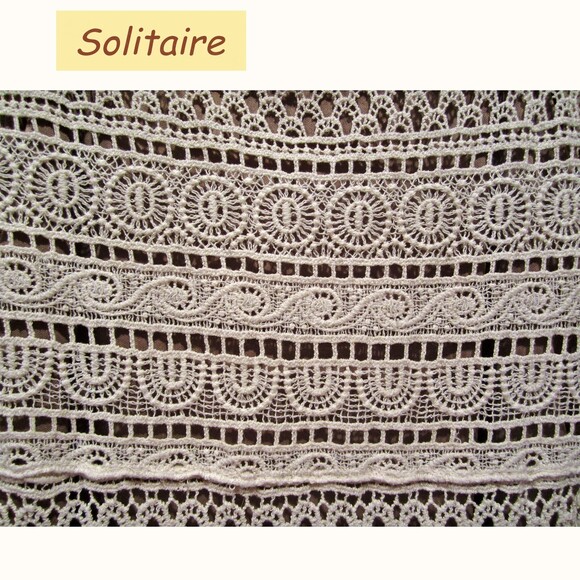 Solitaire NEW Boho Medallion-Stripe Allover Crochet Half Sleeve Shift Dress S - Picture 7 of 12
